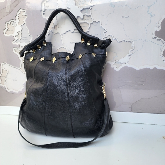 Foley+Corinna Dumonde Mid City Large Leathe Hobo Tote Black - Picture 3 of 14